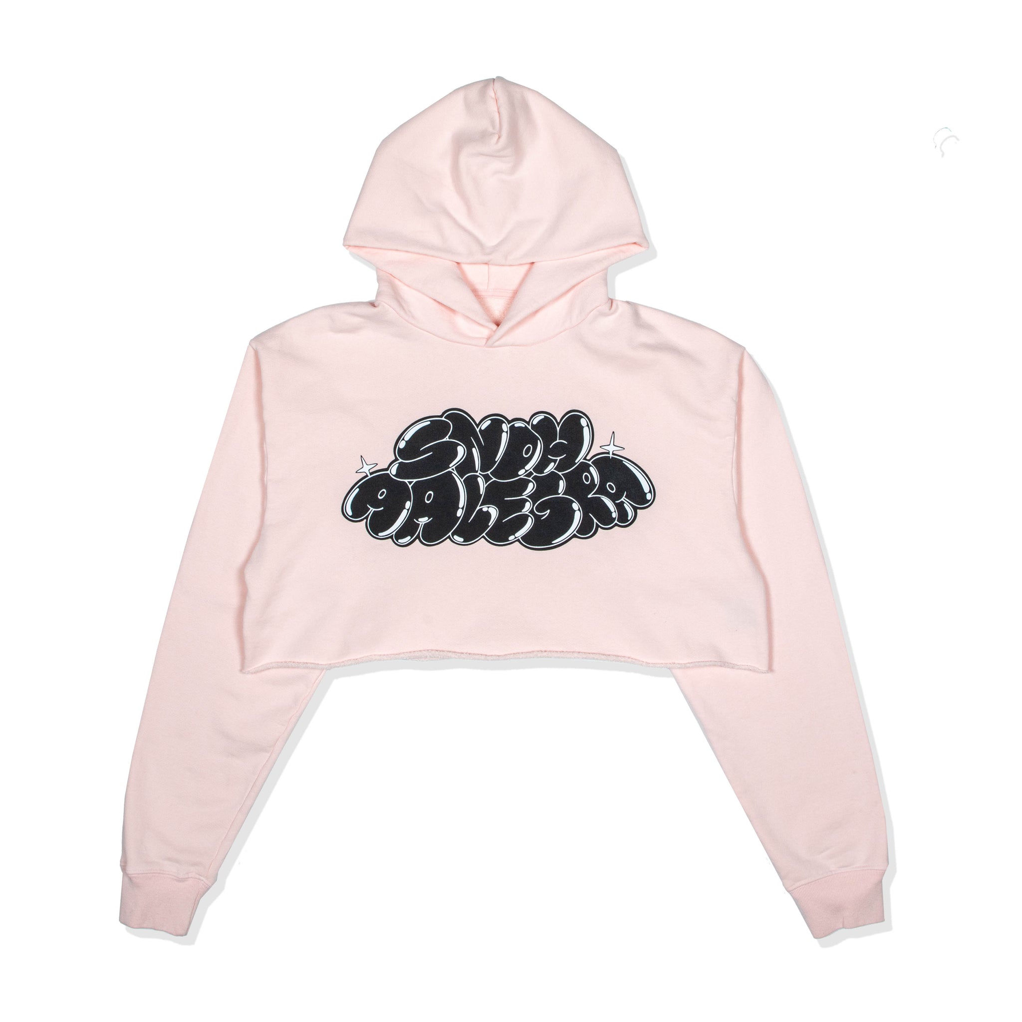 BUBBLE LOGO CROPPED HOODIE (SOFT PINK)