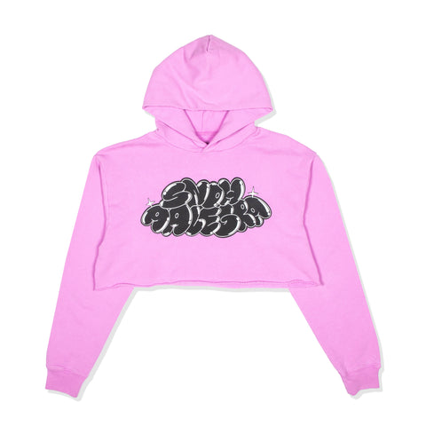 BUBBLE LOGO CROPPED HOODIE (PINK)